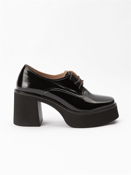 Meno Siyah Kırışık Rugan Günlük Ayakkabı 