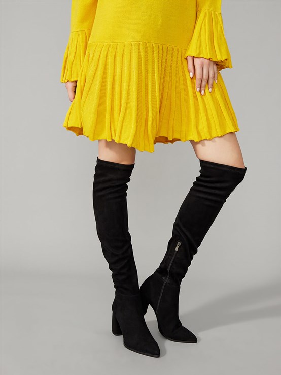 Merril Siyah Süet Streç Çizme