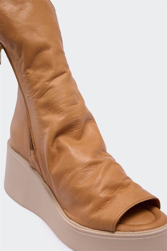 Morrga Taba Deri Kadın Sandalet