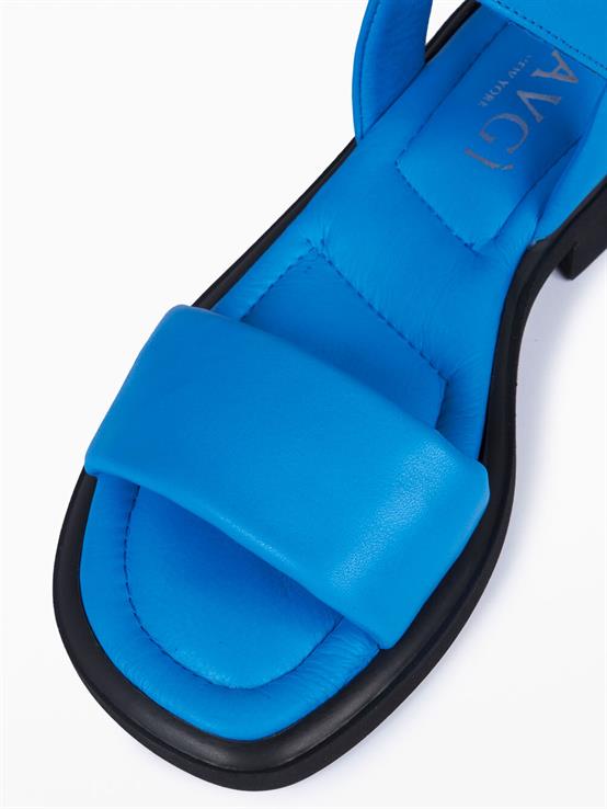 Neva Mavi Deri Kadın Sandalet