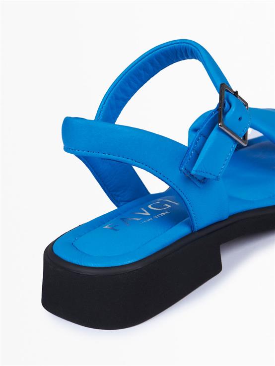 Neva Mavi Deri Kadın Sandalet