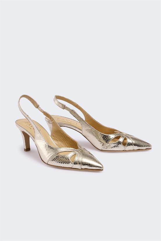 Noldai Dore Baskı Rugan Kadın Topuklu Ayakkabı