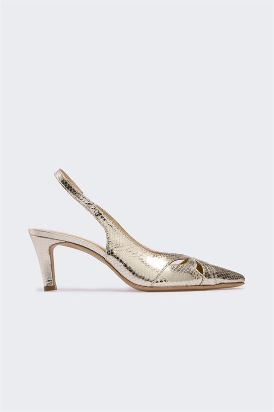 Noldai Dore Baskı Rugan Kadın Topuklu Ayakkabı