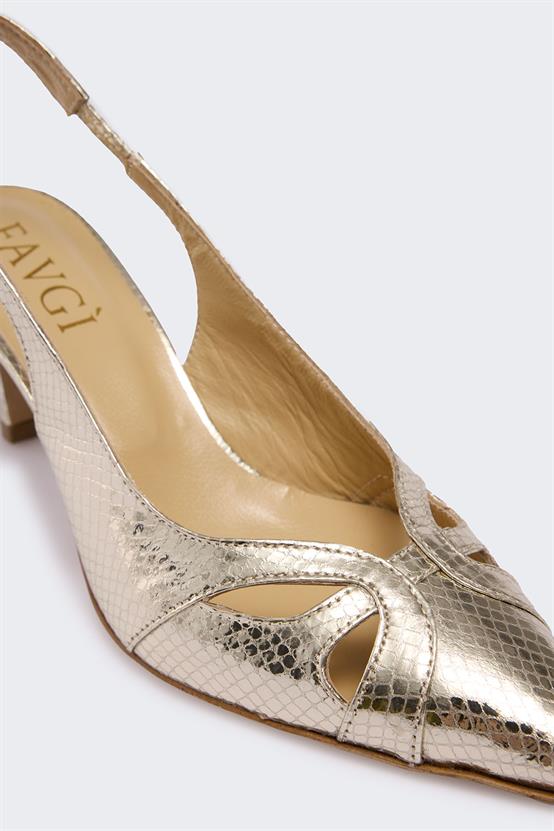 Noldai Dore Baskı Rugan Kadın Topuklu Ayakkabı