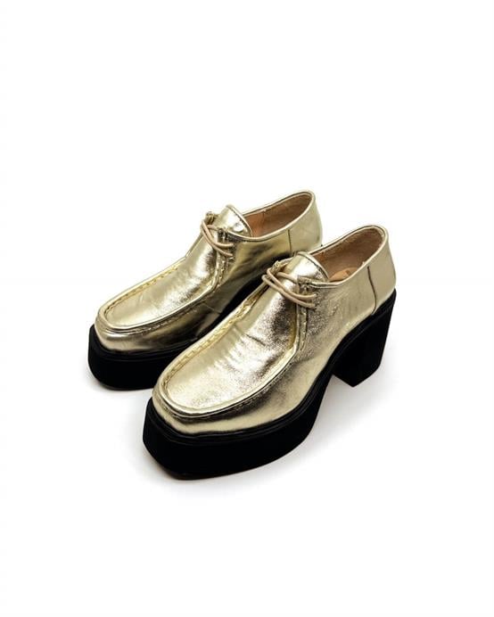 Parky Gold Deri Kadın Günlük Ayakkabı