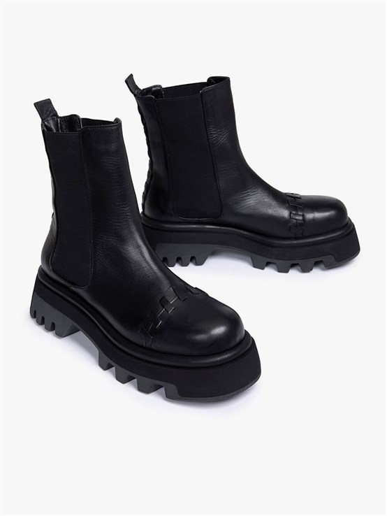 Remmi Siyah Deri Kadın Bot