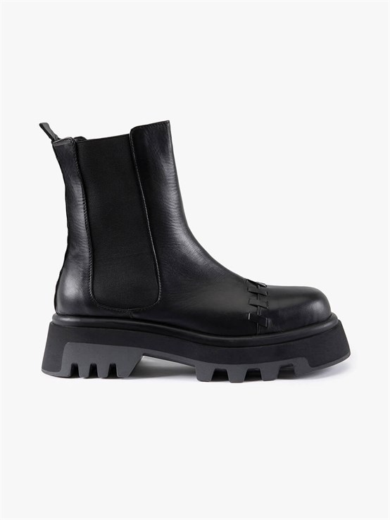 Remmi Siyah Deri Kadın Bot