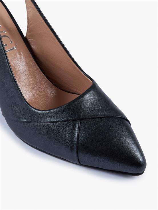 Rotte Siyah Deri Kadın Topuklu Ayakkabı