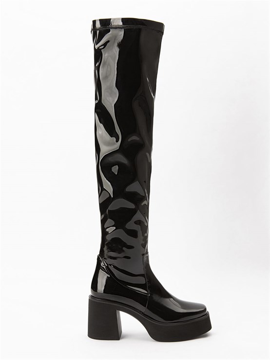 Sarah Siyah Streç Rugan Çizme