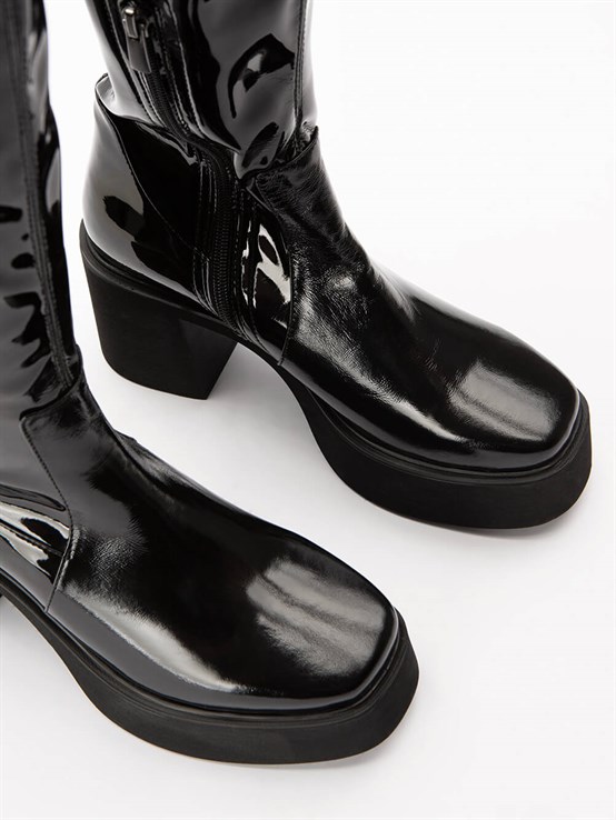 Sarah Siyah Streç Rugan Çizme