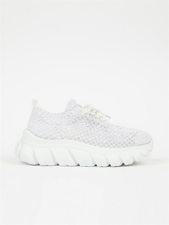 Sefia Beyaz Örgü Kadın Sneaker 