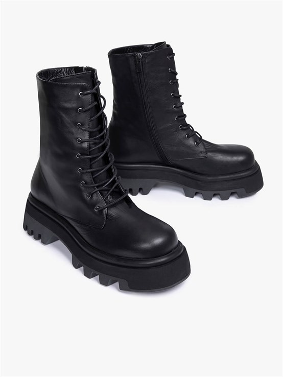 Seseo Siyah Deri Kadın Bot