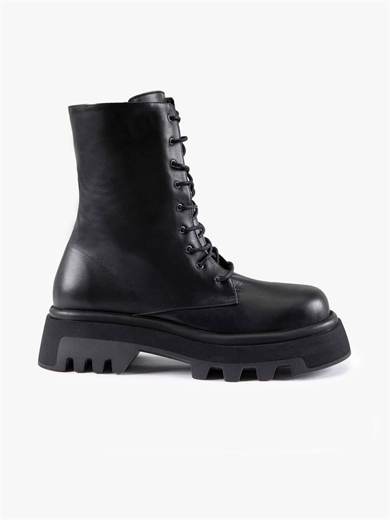 Seseo Siyah Deri Kadın Bot