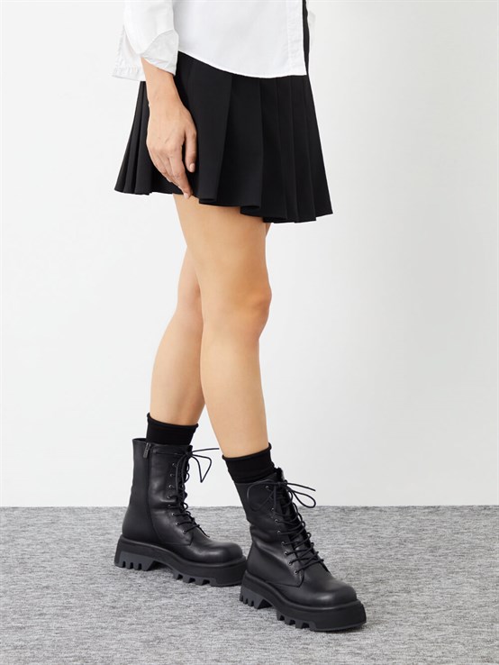 Seseo Siyah Deri Kadın Bot