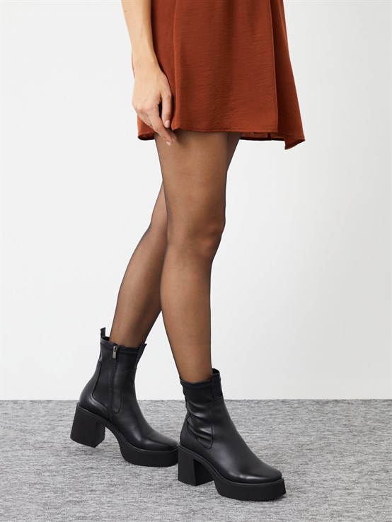 Stanle Siyah Deri Kadın Bot