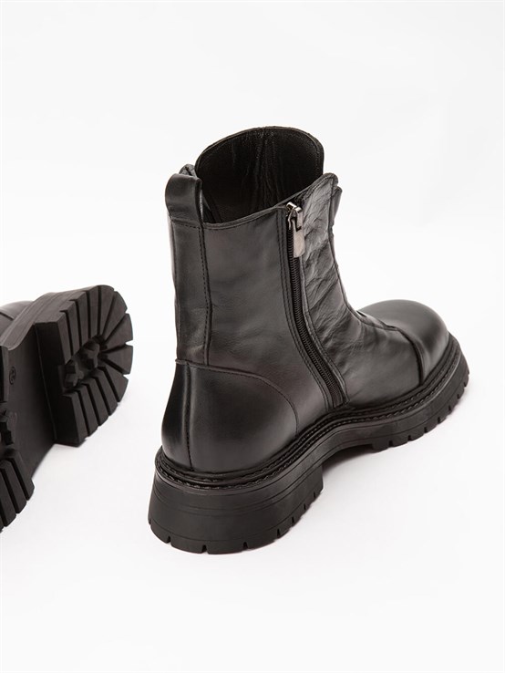 Tesio Siyah Deri Bot