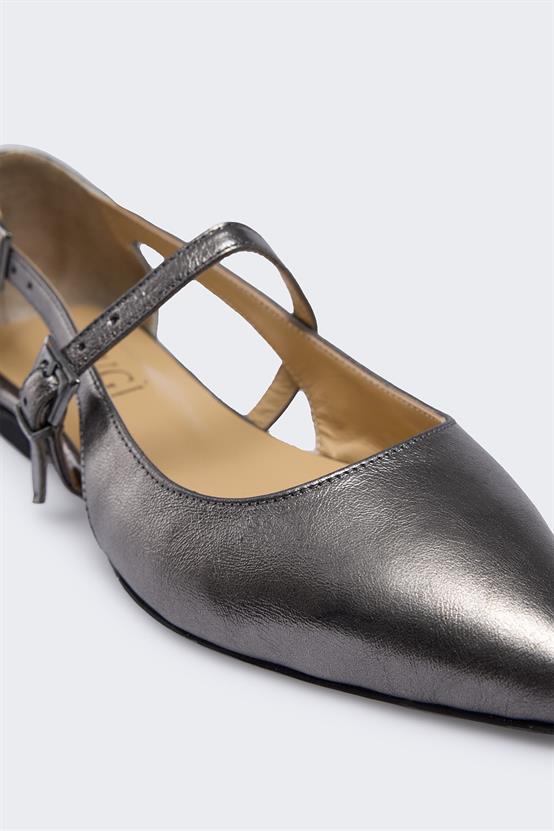 Vae Lame Deri Kadın Babet