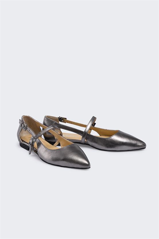 Vae Lame Deri Kadın Babet