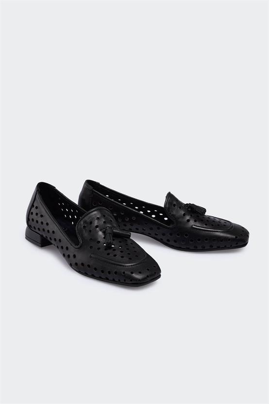 Vary Siyah Deri Kadın Loafer