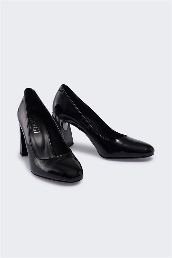 Vioe Siyah Rugan Kadın Topuklu Ayakkabı