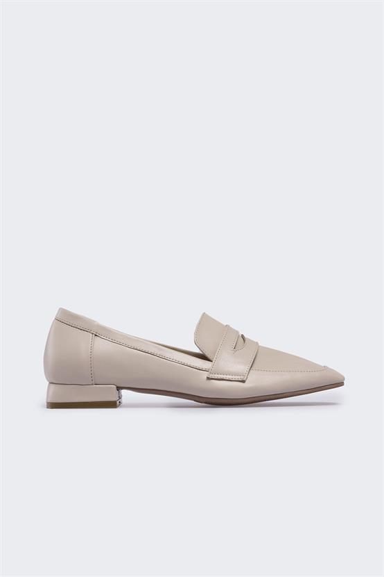 Wilena Bej Deri Kadın Loafer