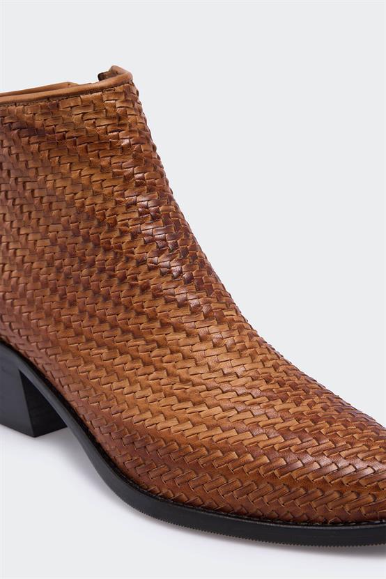 Yullo Taba Örgü Deri Kadın Yazlık Bot