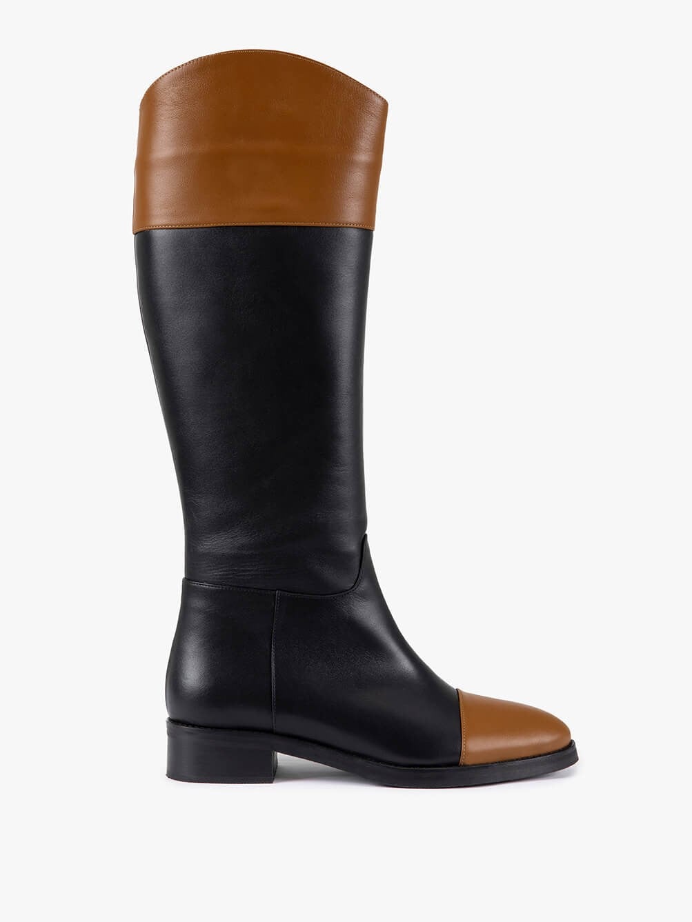 Annure Taba Deri Siyah Deri Kadın Çizme