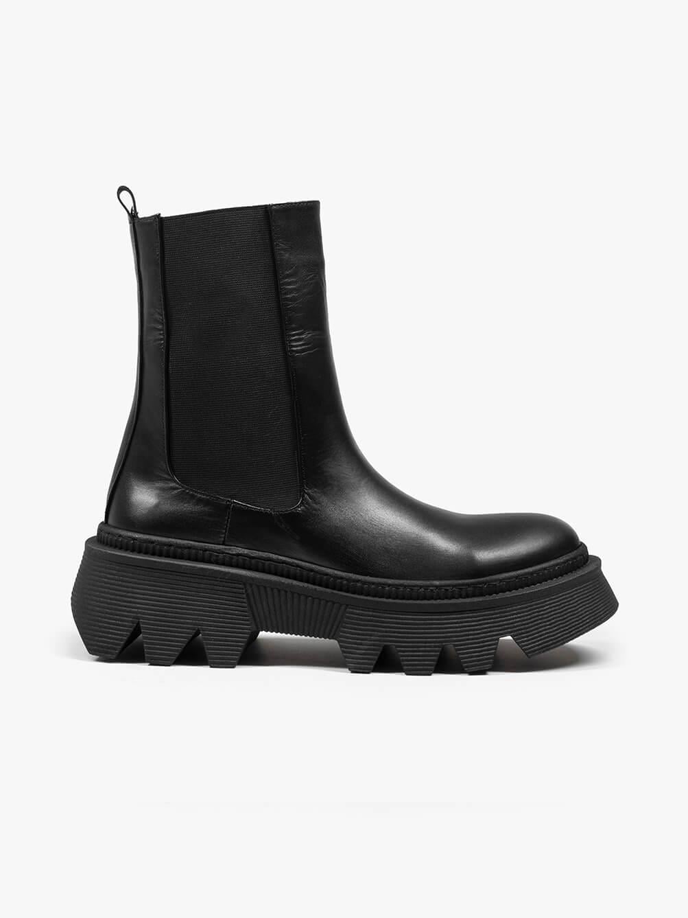 Divon Siyah Deri Kadın Bot