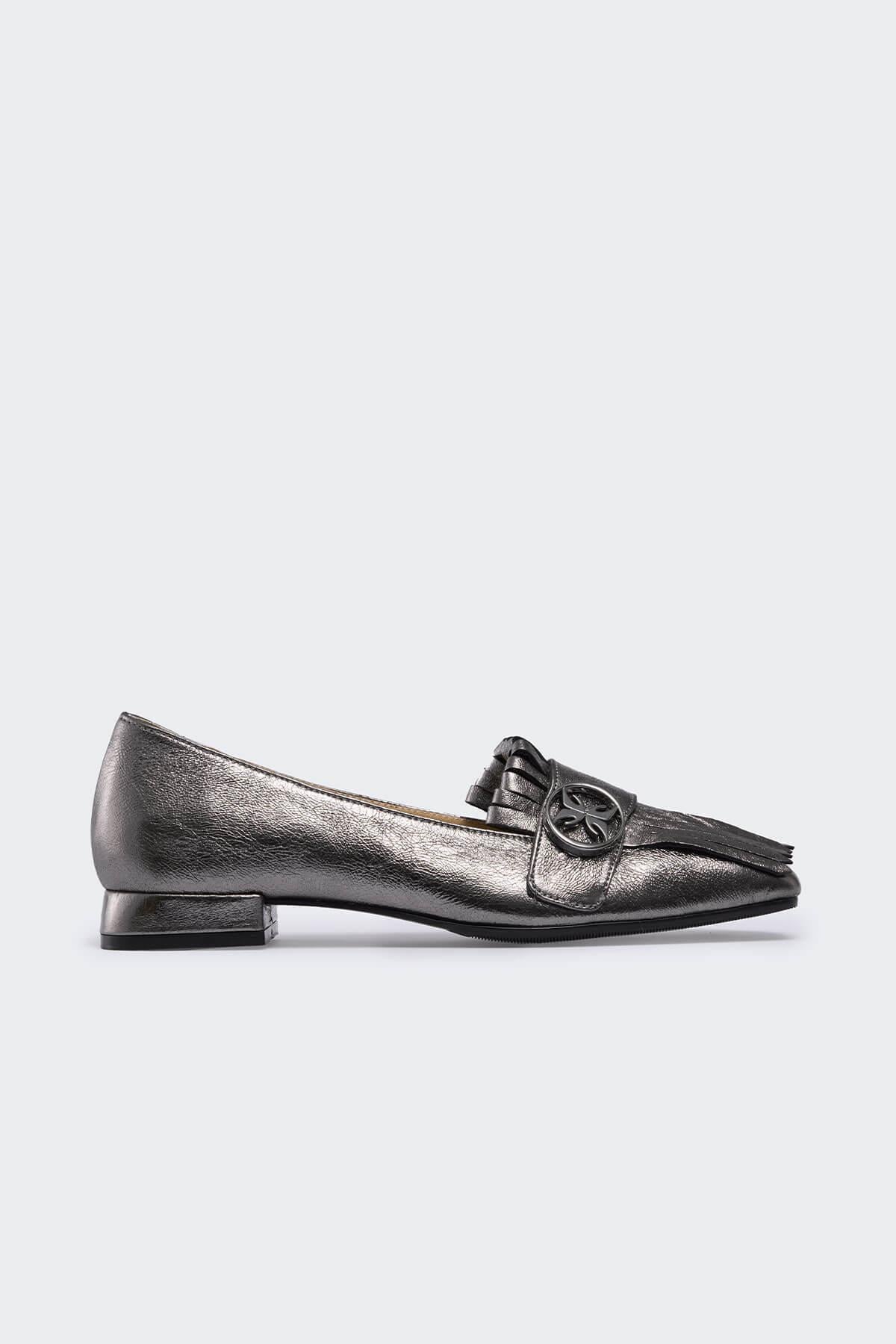 Favgi Çelik Deri Kadın Loafer