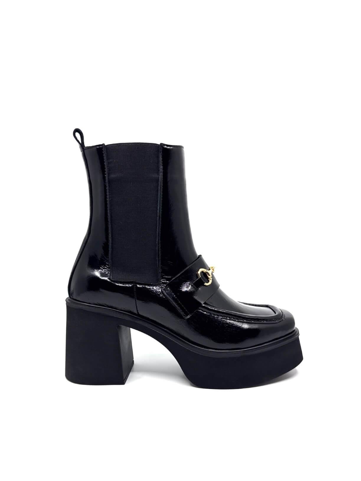 Gene Siyah Kırışık Rugan Kadın Bot