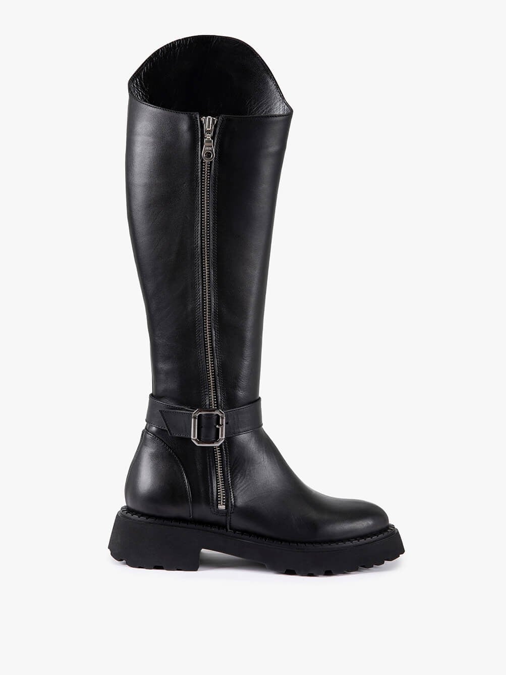 Ginav Siyah Deri Kadın Çizme