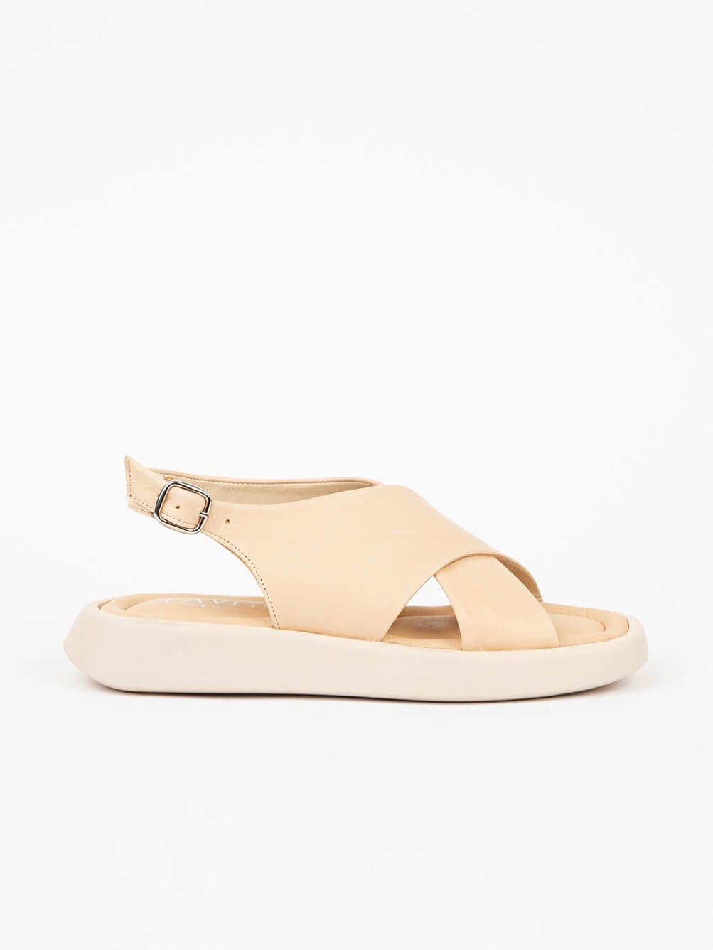 Mina Krem Deri Kadın Sandalet