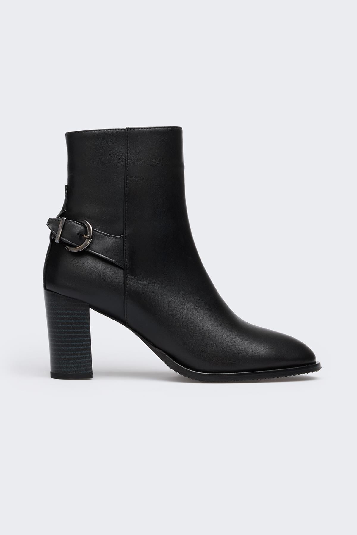 Moti Siyah Deri Kadın Bot