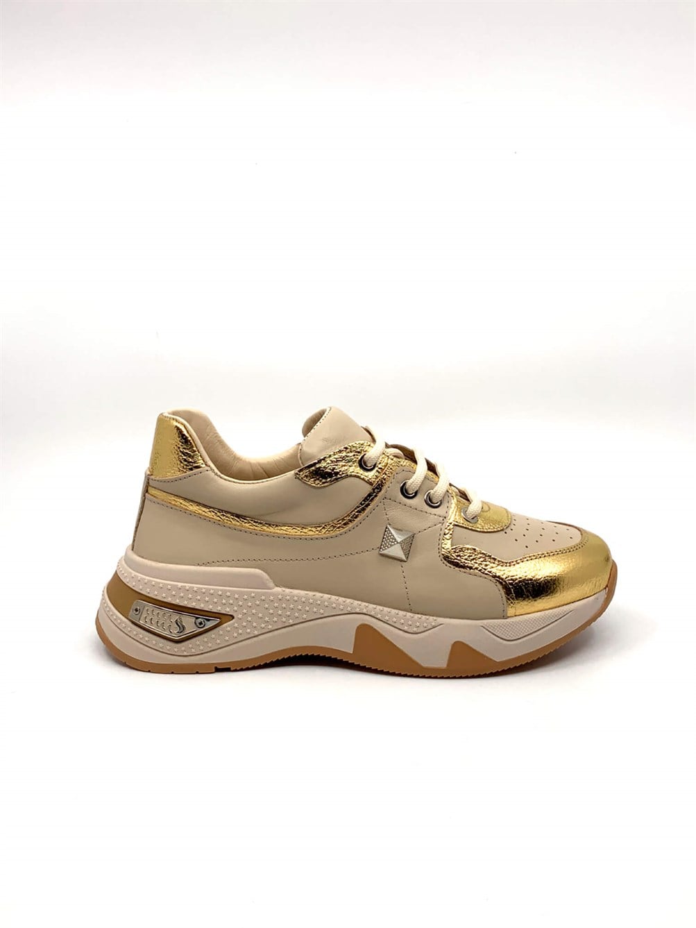 Rafai Gold Deri Kadın Sneaker 