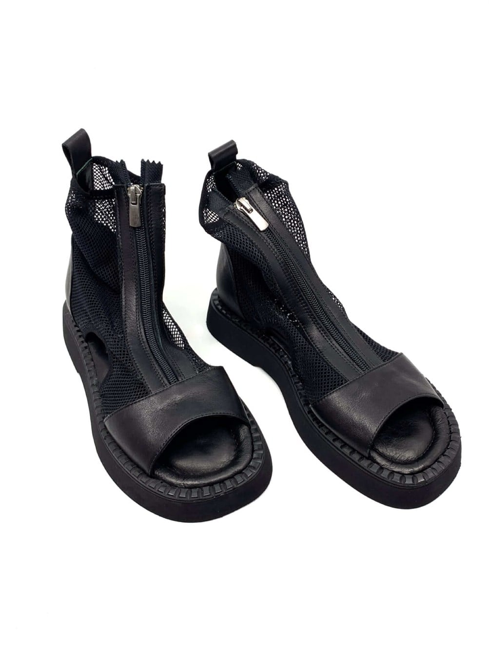 Rafilla Siyah Deri Siyah File Kadın Sandalet