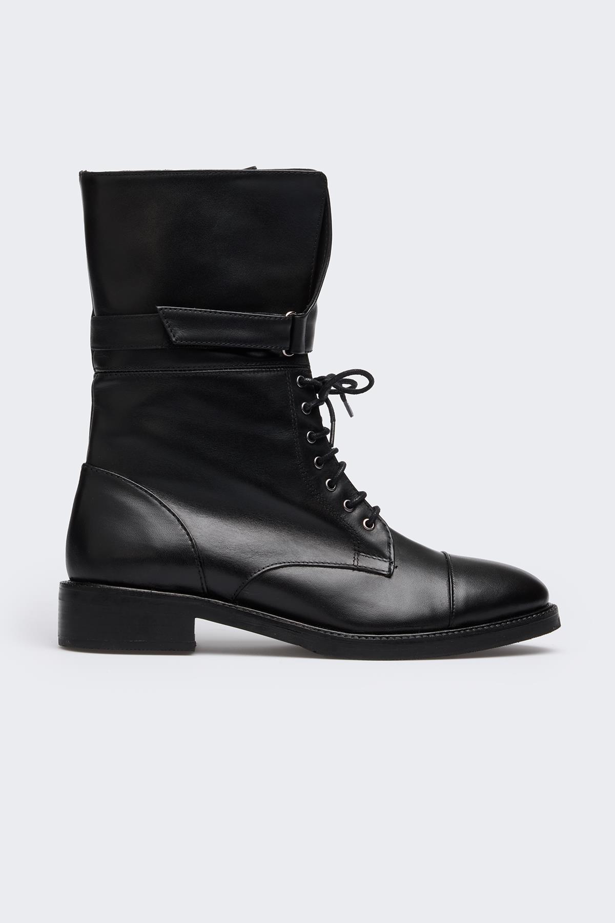 Sarno Siyah Deri Kadın Bot