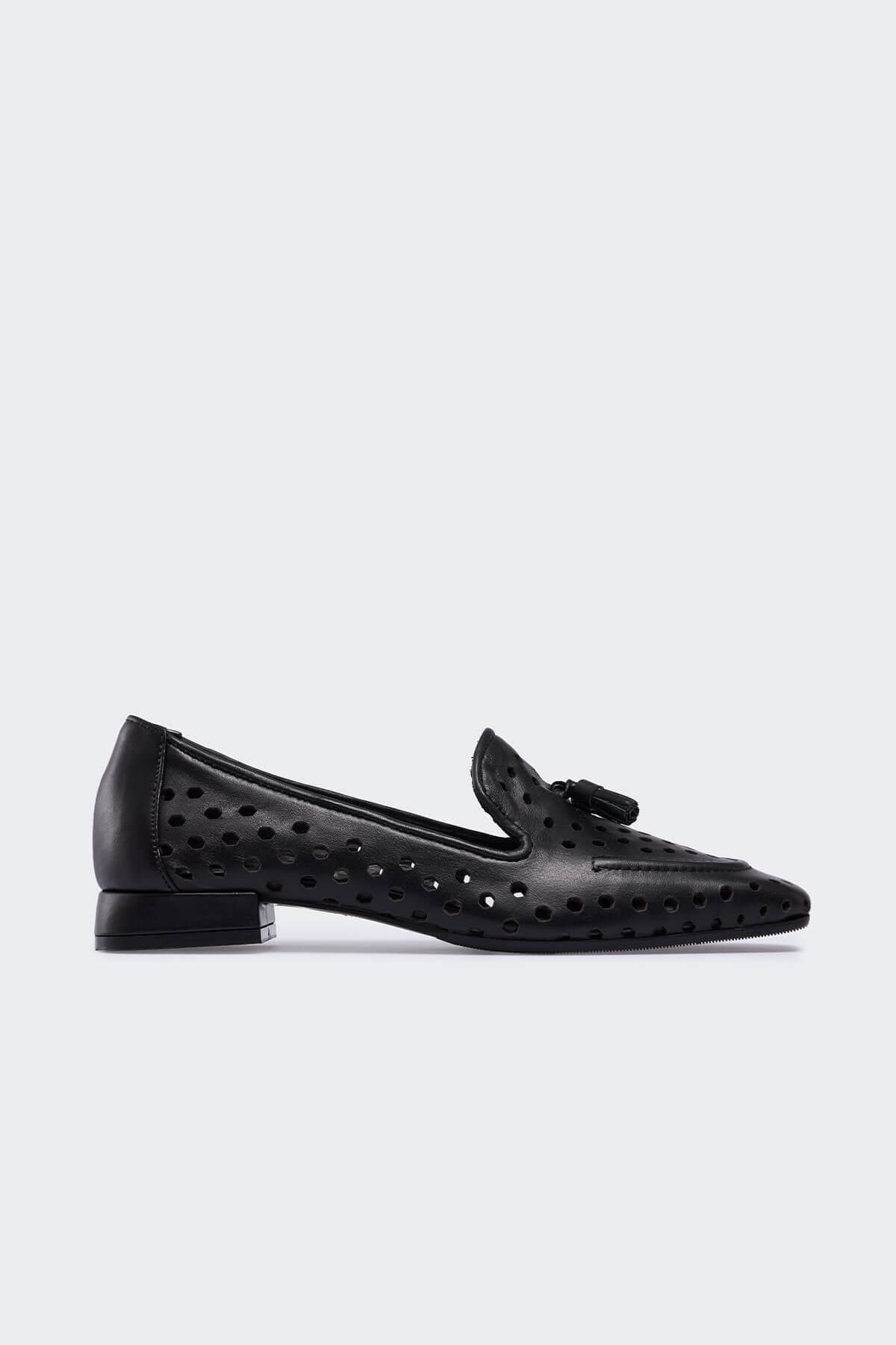 Vary Siyah Deri Kadın Loafer