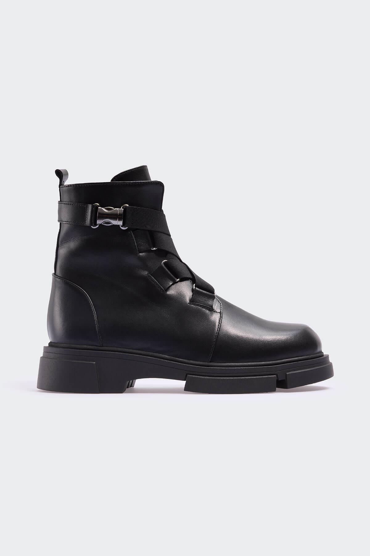 Zoia Siyah Deri Kadın Bot