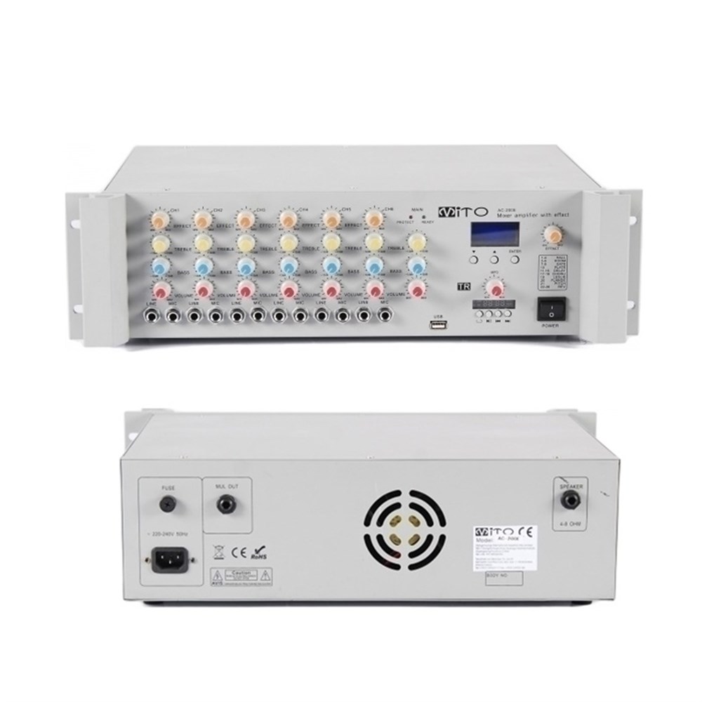  MİTO AC 200 ANFİ 200 WATT 4-8 OHM USB MP3