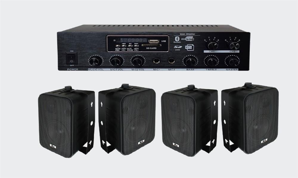 EKO 100 WATT 2 BÖLGELİ TRAFOLU ANFİ VE DUVAR TİPİ HOPARLÖR PAKET-3