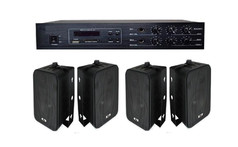 EKO 80 WATT HAT TRAFOLU ANFİ VE DUVAR TİPİ HOPARLÖR HAZIR PAKET-1