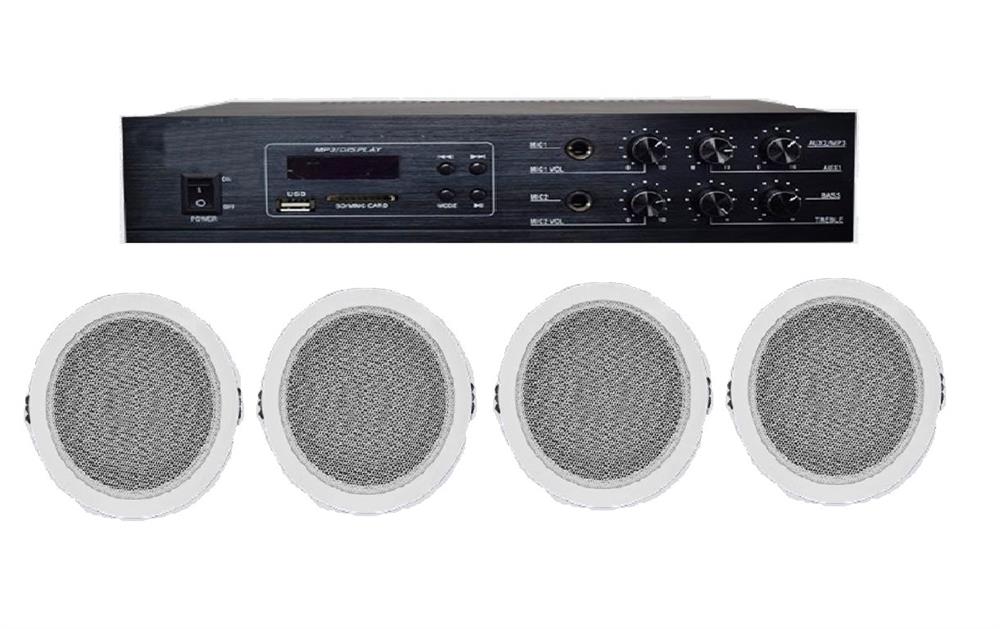 EKO 80 WATT HAT TRAFOLU ANFİ VE TAVAN TİPİ HOPARLÖR HAZIR PAKET-5