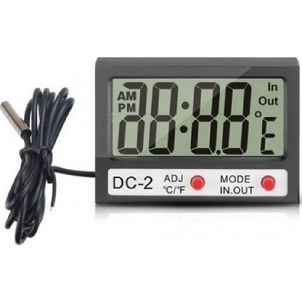 GESİ DC-2 MİNİ KABLOLU İÇ DIŞ TERMOMETRE DİGİTAL SAAT