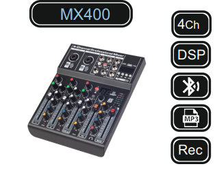 GLOBE ACOUSTIC MX-400 2 MONO 1 STEREO DECK MİKSER