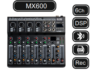 GLOBE ACOUSTIC MX600 4 MONO 1 STEREO DECK MİKSER