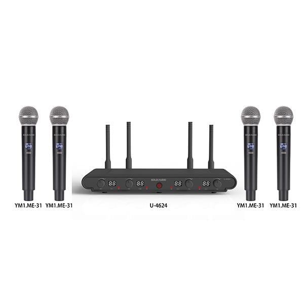 GOLD AUDİO U-4624 100 KANAL 4 EL UHF KABLOSUZ MİKROFON