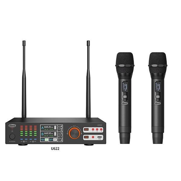GOLD AUDİO U622 EE 200 KANAL ÇİFT EL UHF KABLOSUZ MİKROFON