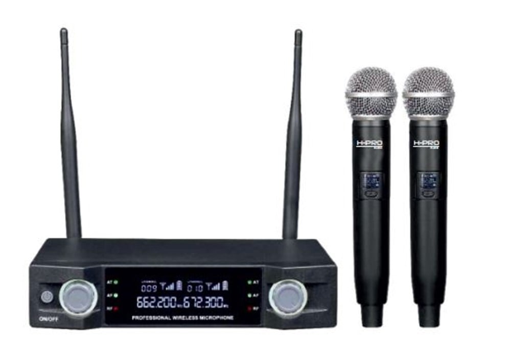 H-PRO HM-6000 ÇİFT EL 30 KANALLI UHF TELSİZ MİKROFON
