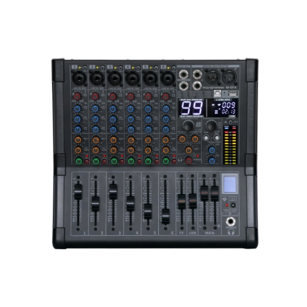 KLANGMEİSTER M-6FX 6 KANALLI 99 DSP EFEKTLİ ÇİFT AUXLU DECK MİKSER
