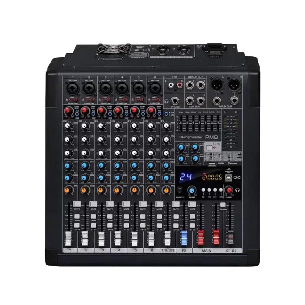 KLANGMEİSTER M8 8 KANALLI 24 DSP EFEKTLİ ÇİFT AUXLU DECK MİKSER